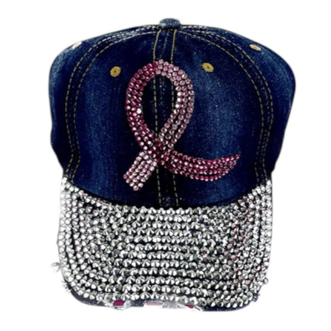 Breast Cancer Crystal Bling Baseball Cap HA3801-1 (12PC)
