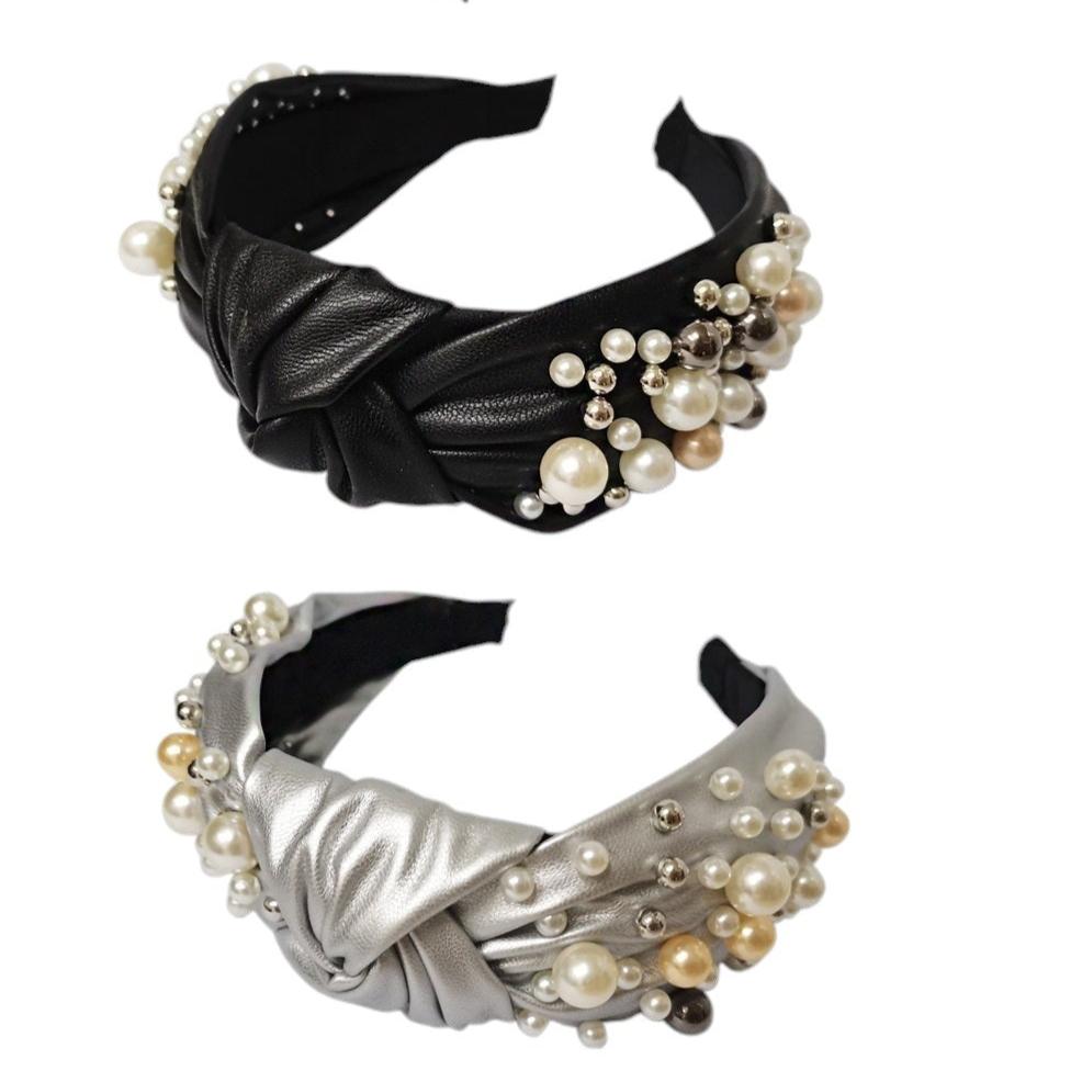 PU LEATHER WITH PEARL HEADBAND HB1105-18 (12PC)
