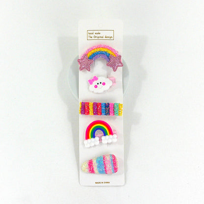 Kids Cute Cartoon Unicorn Rainbow Cupcake Hair Clips HB4229-18 (12PC)