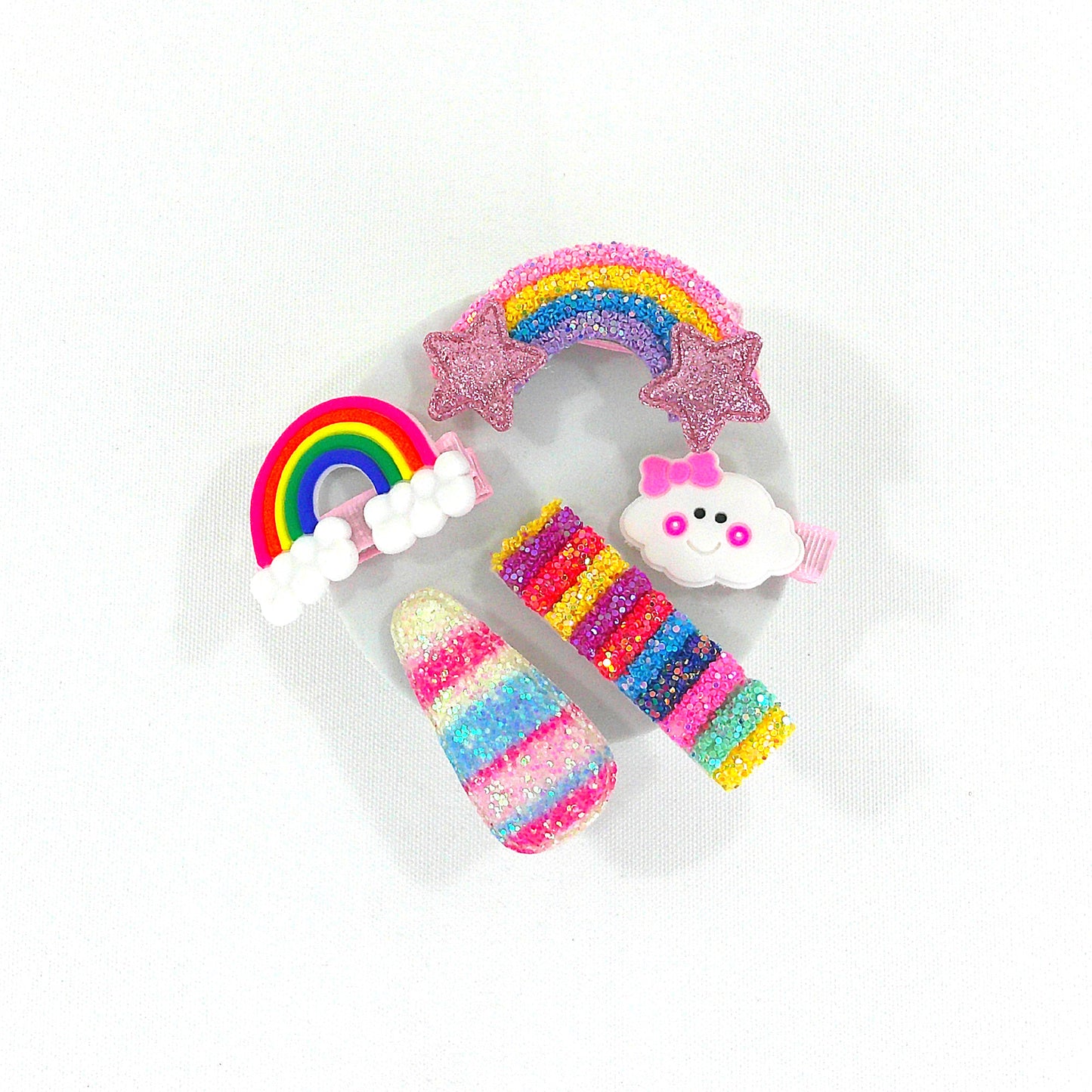 Kids Cute Cartoon Unicorn Rainbow Cupcake Hair Clips HB4229-18 (12PC)
