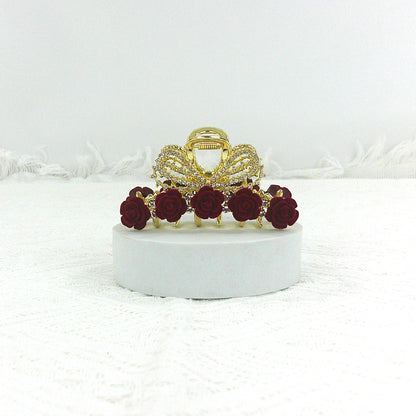 3.25 Inches Rose Metal Claw Clip HC4221-2 (12PC)
