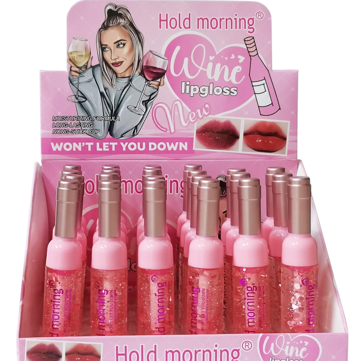 HOLD MORNING WINE BOTTLE LIP GLOSS HL5735 (24PC)