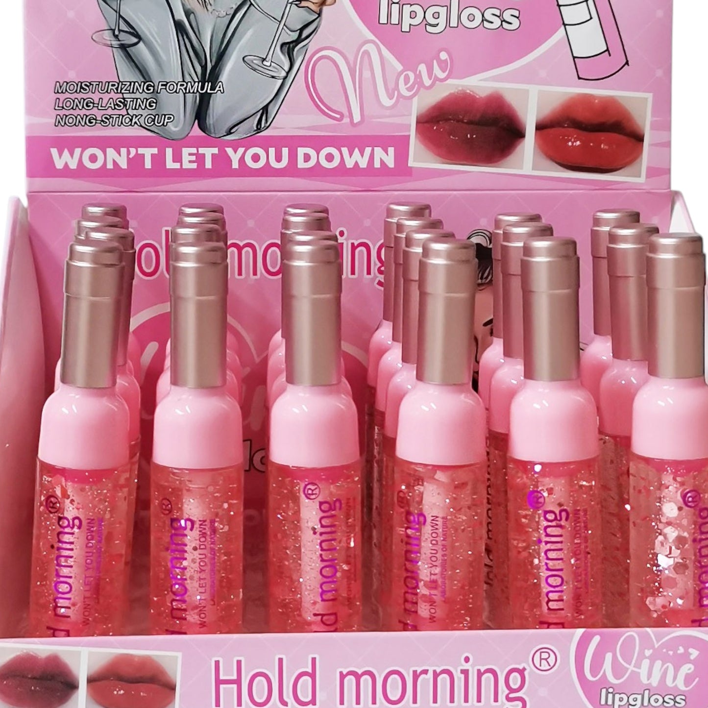 HOLD MORNING WINE BOTTLE LIP GLOSS HL5735 (24PC)