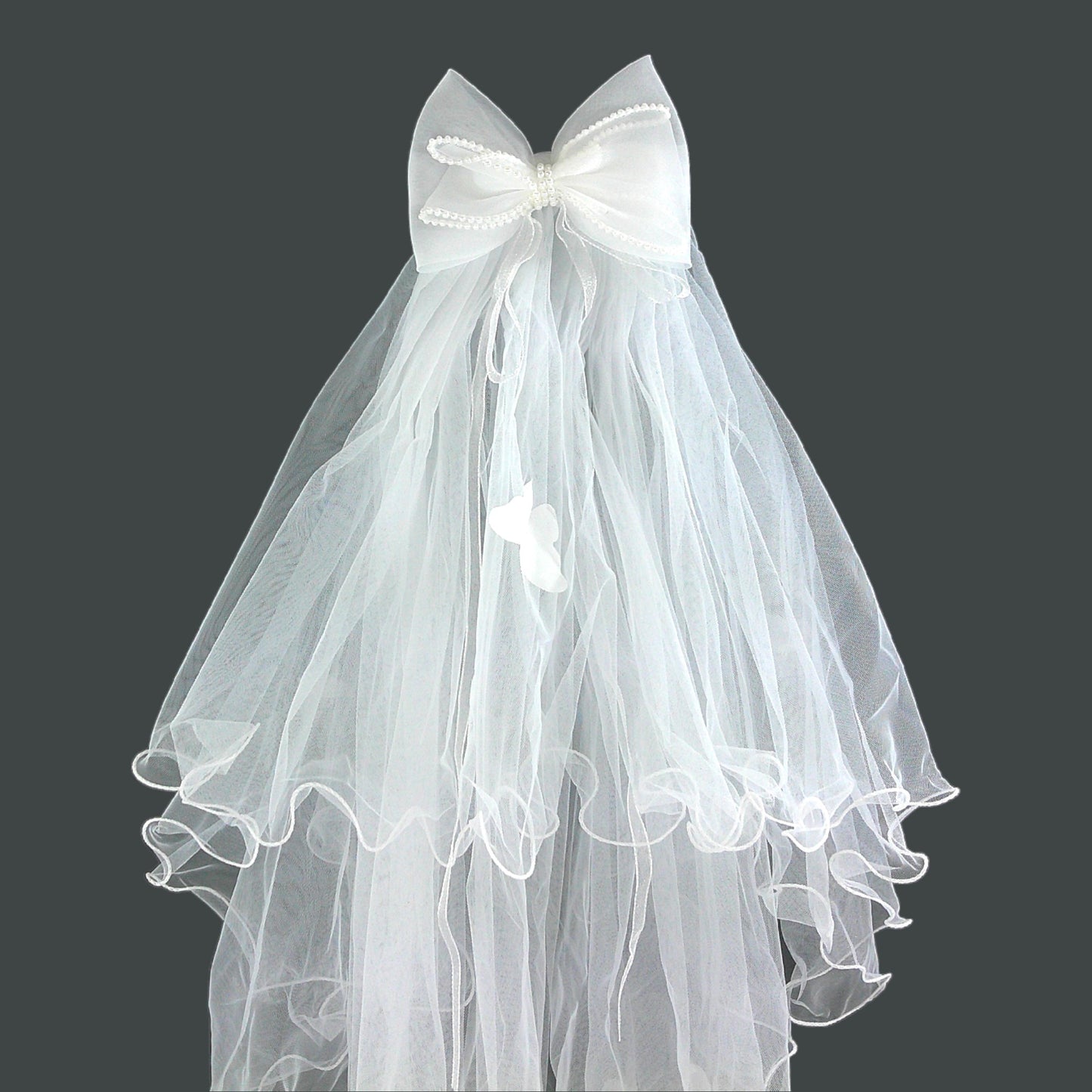 KIDS BOW BUTTERFLY VEIL HAIR DECO CLIP 4315-1 (12PC)