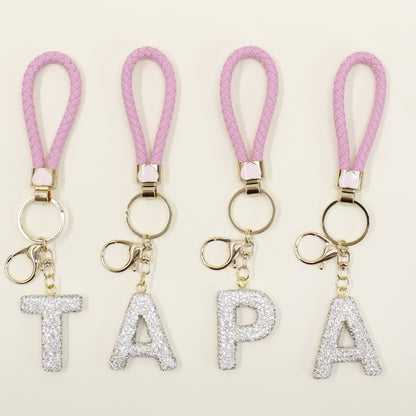Rhinestone Alphabet Initial Letter Key Chain SS51011-40 (12PC)