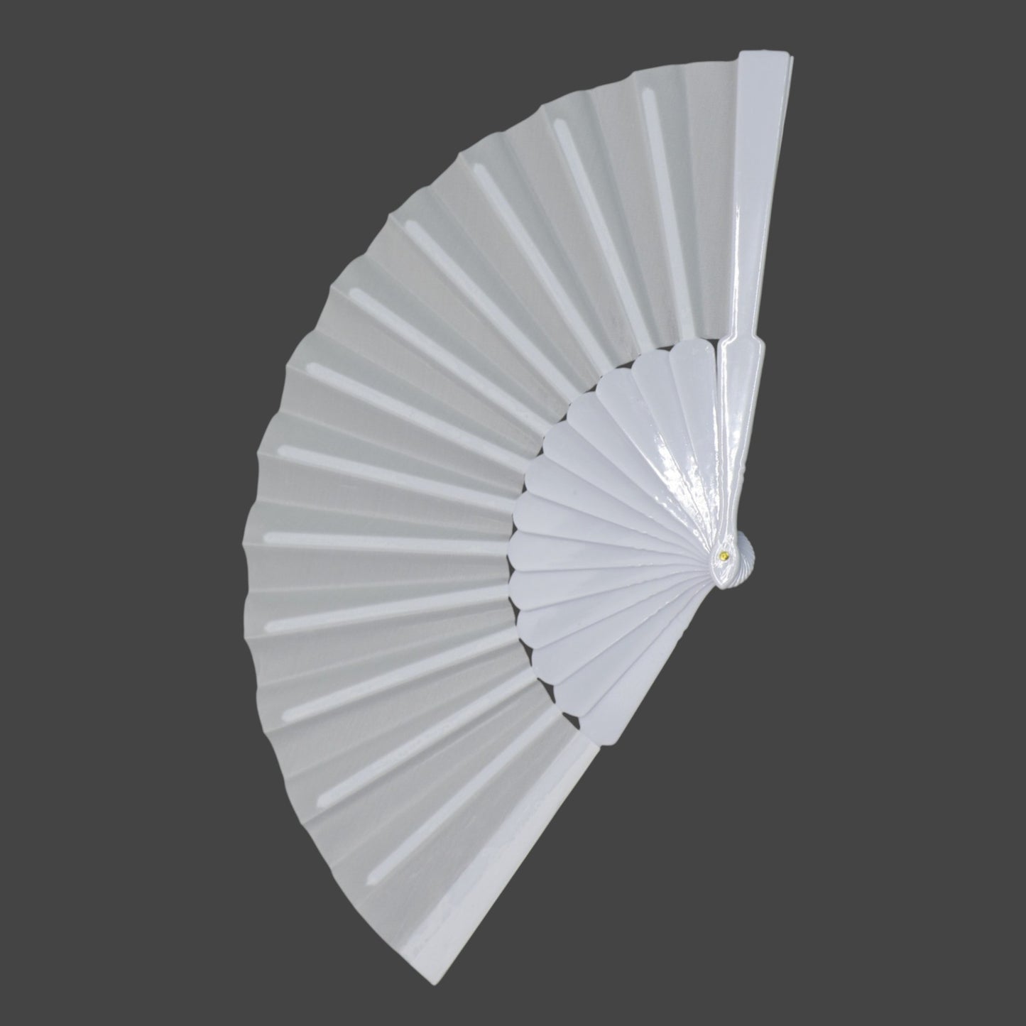 White On White Hand Held Folding Fan JF6323-19 (12PC)