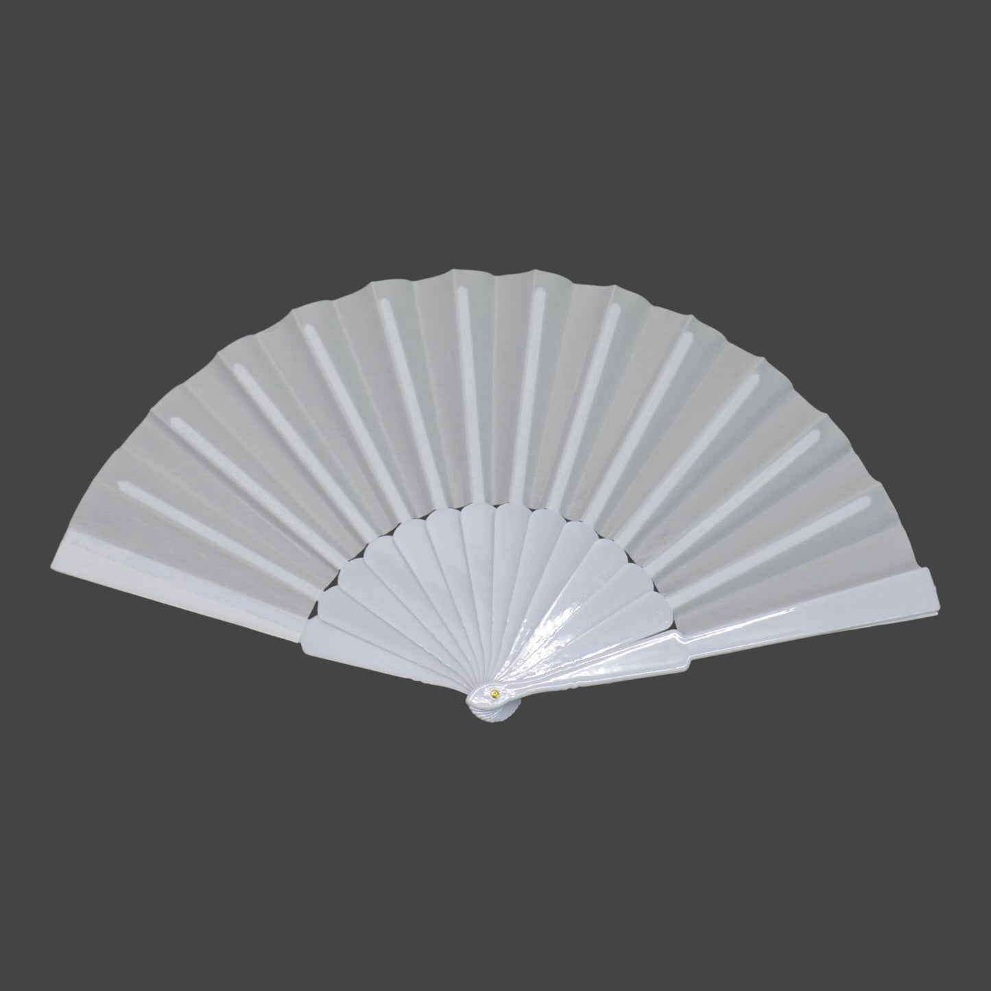 White Hand Held Folding Fan JF6323-19 (12PC)