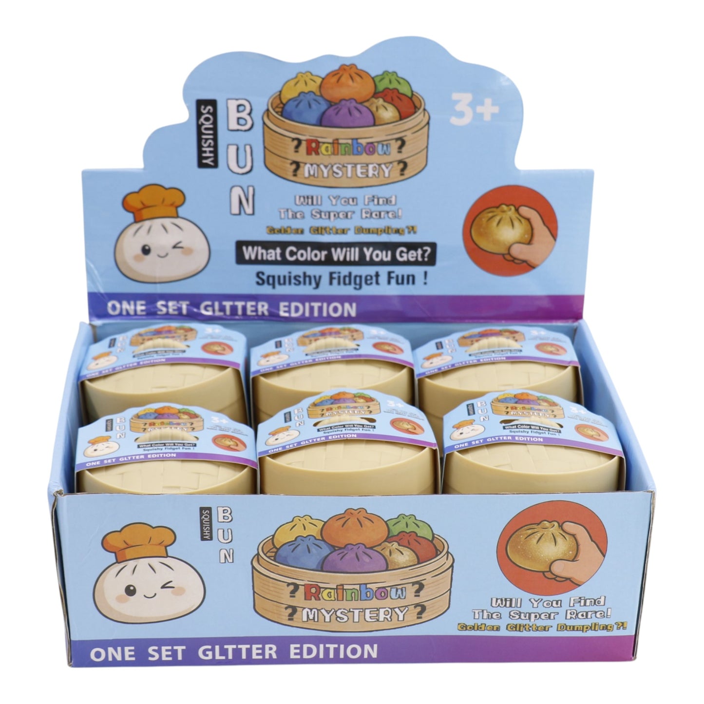 Glitter Maltose Sugar Squishy Dumpling Toy JT6610-15 (12PC)