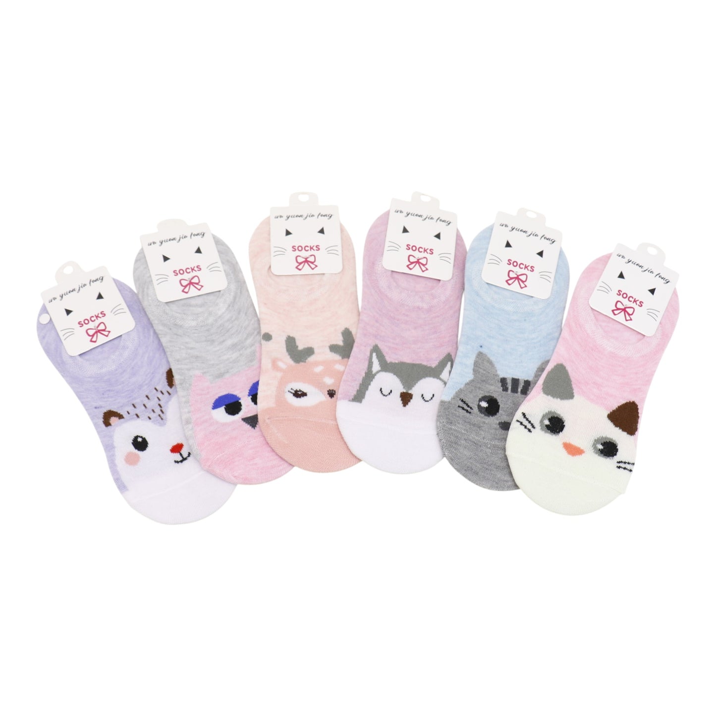 Women's Cute Animal Cartoon Fake Socks SS3208-108. (12PC)