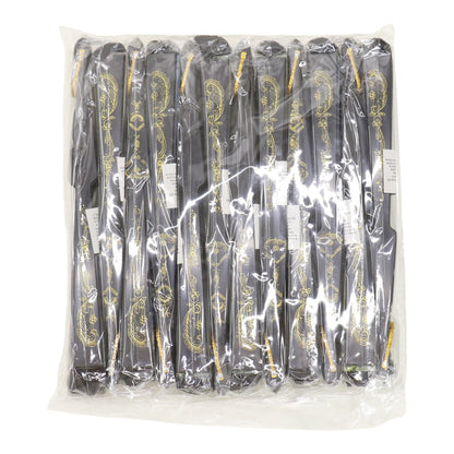 Black Floral Lace Trim Hand Held Folding Fan JF6323-5 (12PC)