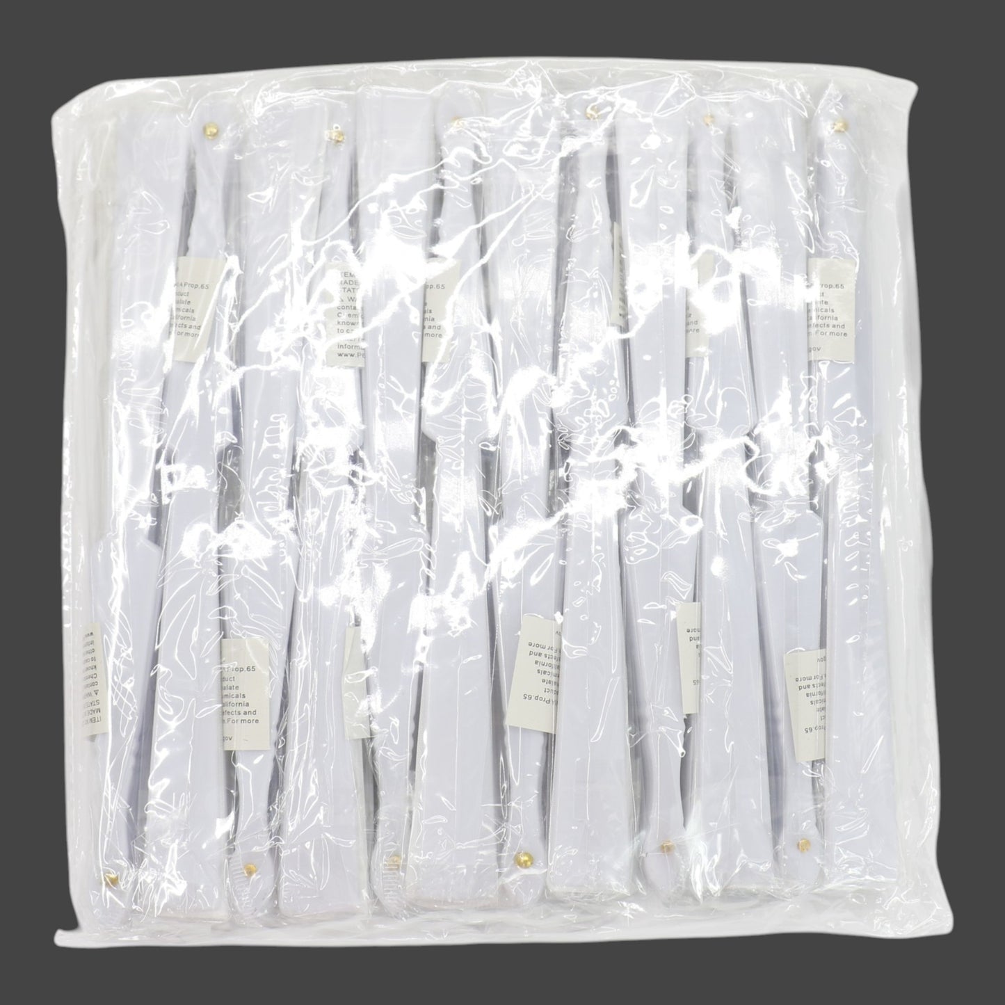 White On White Hand Held Folding Fan JF6323-19! (12PC)