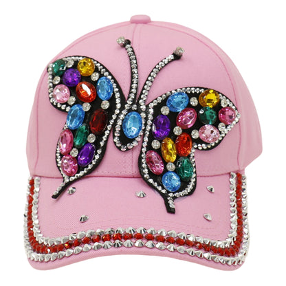 Bling Rhinestone Rainbow Butterfly Baseball Cap HA6323-32. (12PC)