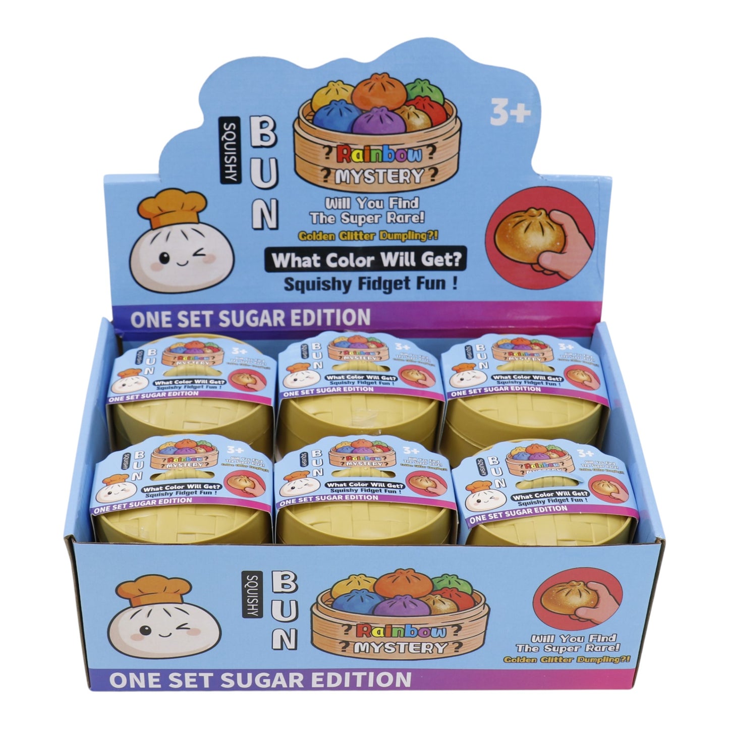 Glitter Squishy Dumpling Filled With Beads Toy SS417-3(12PC)