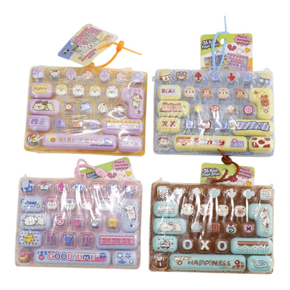Cartoon 26 Key Stress Relief Button Keyboard Keychain Toy Y16-2 (12)
