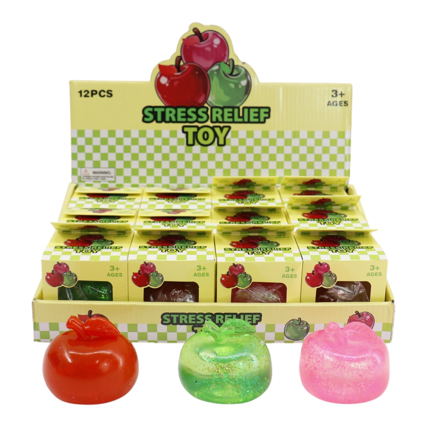 Glitter Apple Maltose Squishy Toy JT6609-15 (12PC)