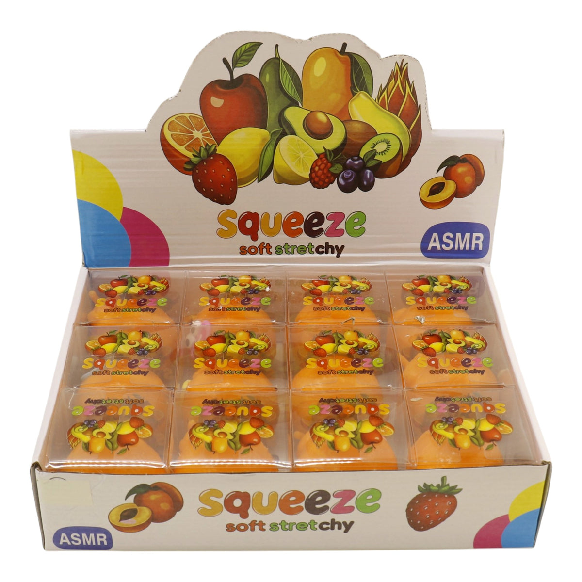 Goofy Smile Orange Tangerine Fluffy Slime Filled TPR Squishy Toy JT6831-11 (12PC)