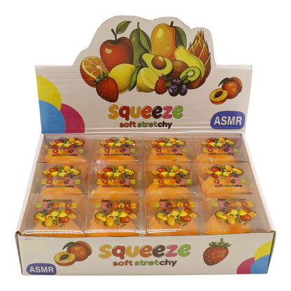 Goofy Smile Orange Tangerine Fluffy Slime Filled TPR Squishy Toy JT6831-11 (12PC)