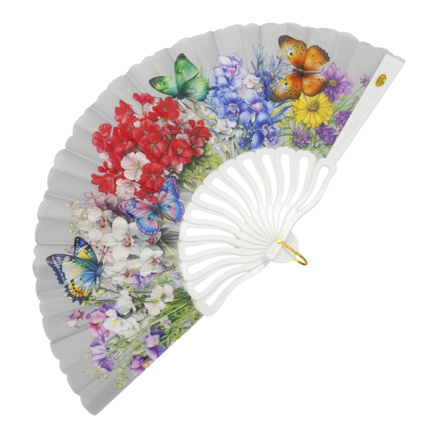 Butterfly Floral Handheld Folding Fan FN0445 (12PC)