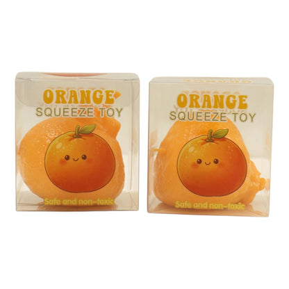 Goofy Smile Orange Tangerine Fluffy Slime Filled TPR Squishy Toy JT6831-11 (12PC)