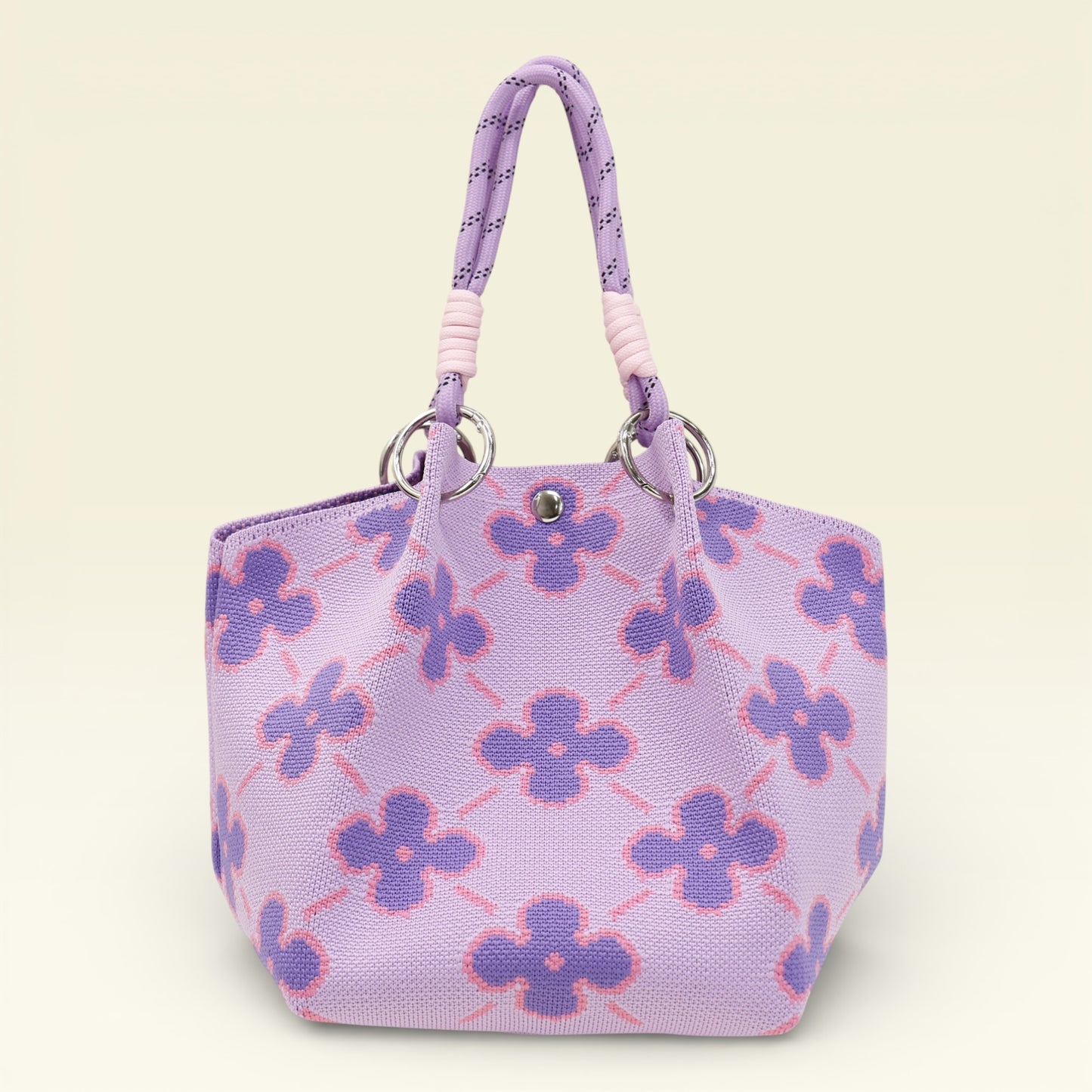 Lucky Flower Pattern Knitted Tote Bag SS51223 -19 (3PC)