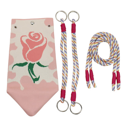 Rose Pattern Women's Knitted Bucket Bag JB6316-2 (3PC)