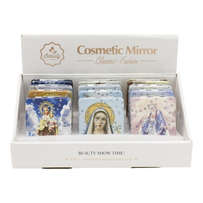 Religious Rectangular Glitter Compact Makeup Mirror JM6423-2 (12PC)