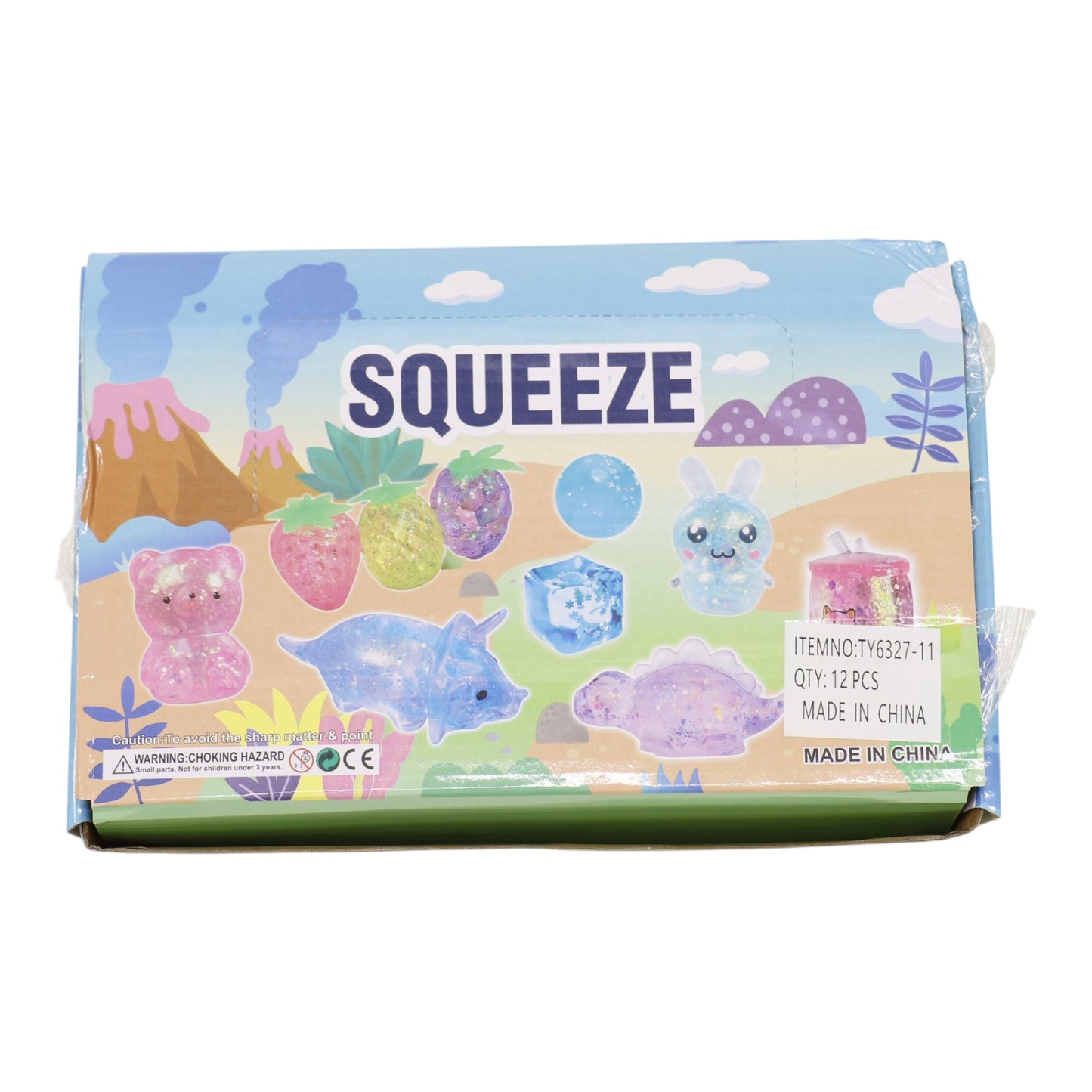 Iridescent Glitter Cube Maltose Putty Filled Squishy TY6327-11 (12PC)