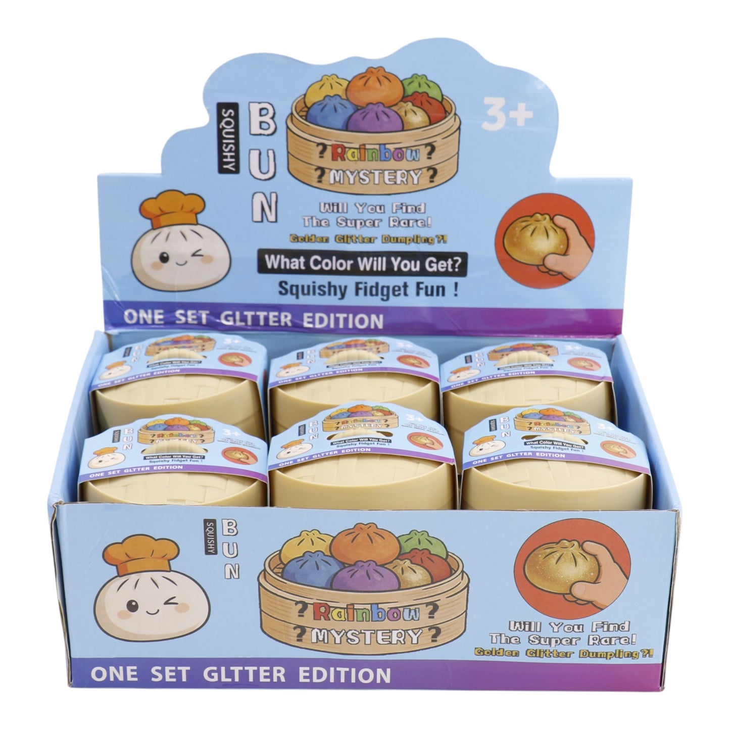 Glitter Maltose Sugar Squishy Dumpling Toy JT6610-15 (12PC)