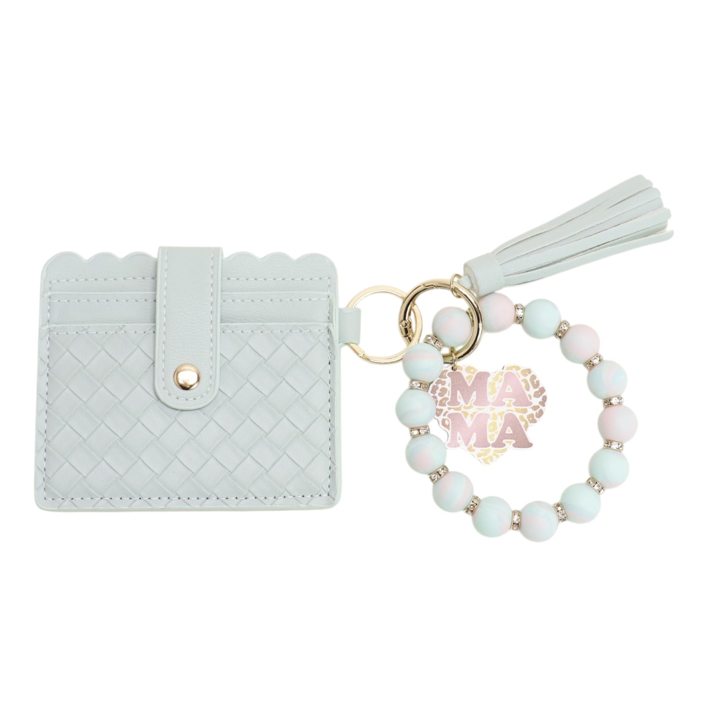 Silicone Bracelet with Multi Color Leather Wallet Tassel JB6126-22 12PC)