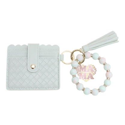 Silicone Bracelet with Multi Color Leather Wallet Tassel JB6126-22 12PC)