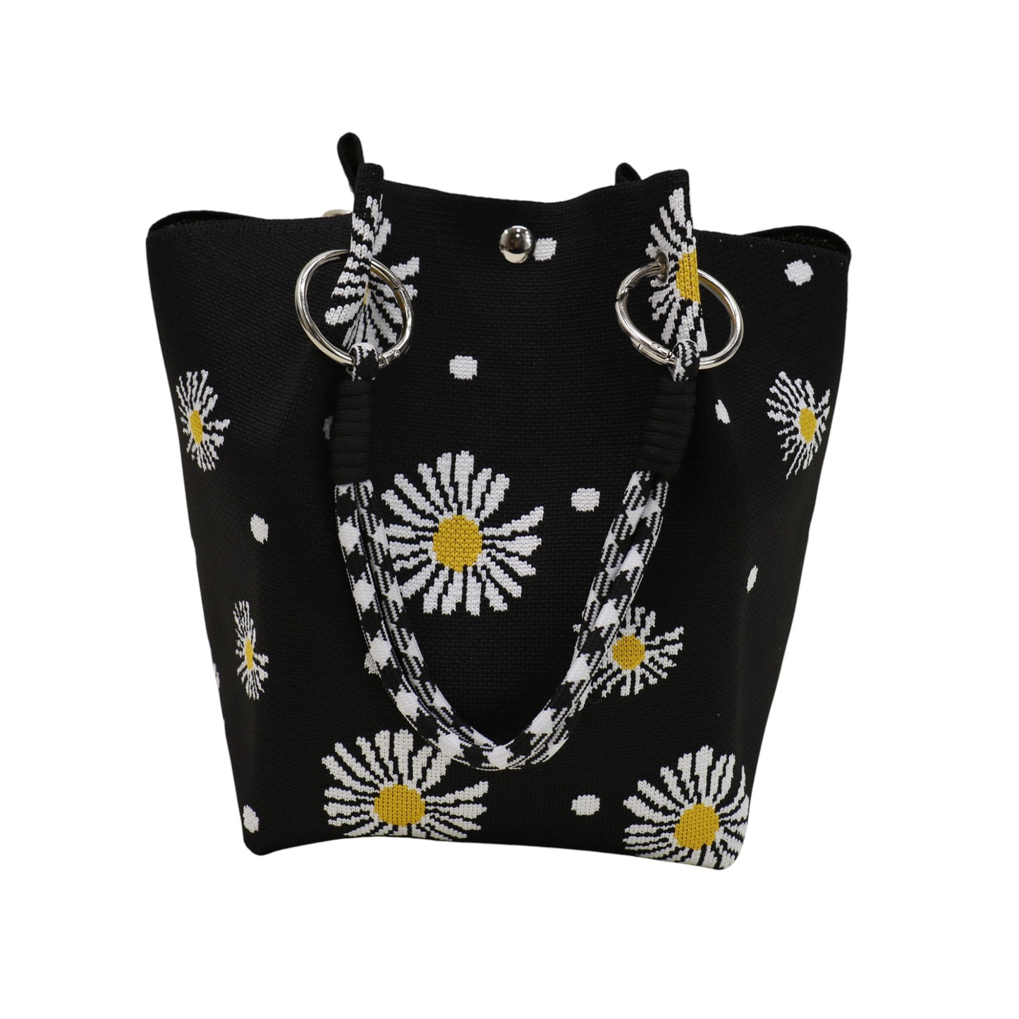 Daisy Pattern Cord Strap Knitted Tote  Bag SS51118-34 (3PC)