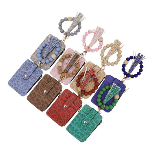 Silicone Bracelet Leather Wallet Tassel JB6126-1 (12PC)