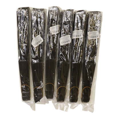 Black Floral Gold Glitter Black Frame Hand Held Folding Fan SZ08 (12PC)