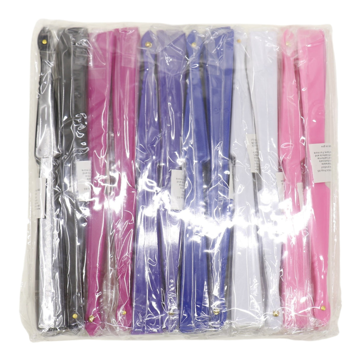 Solid Color Hand Held Folding Fan JF6323-1! (12PC)