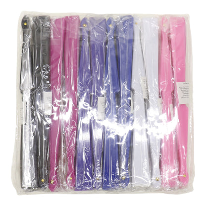Solid Color Hand Held Folding Fan JF6323-1! (12PC)