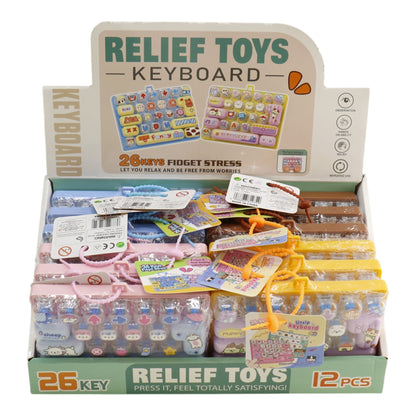 Cartoon 26 Key Stress Relief Button Keyboard Keychain Toy Y16-2 (12)
