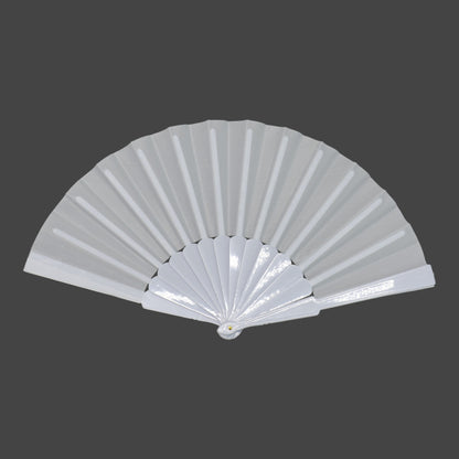 White On White Hand Held Folding Fan JF6323-19! (12PC)