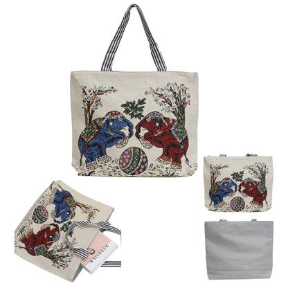 Elephant Embroidery Tote Bag BG314-8. (12PC)