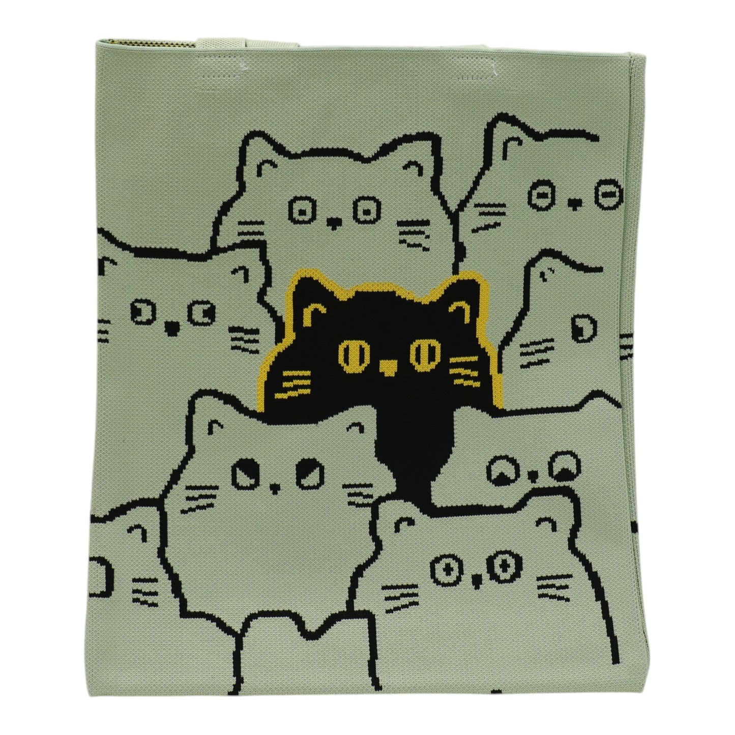 Cute Cat Pattern Knitted Tote Shoulder Bag JB6711-1 (12PC)