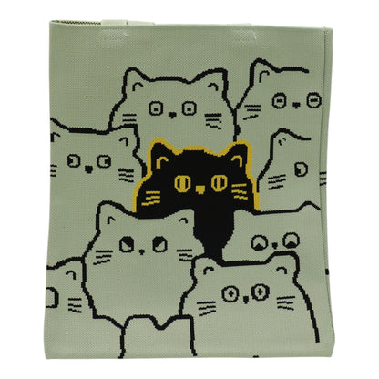 Cute Cat Pattern Knitted Tote Shoulder Bag JB6711-1 (12PC)