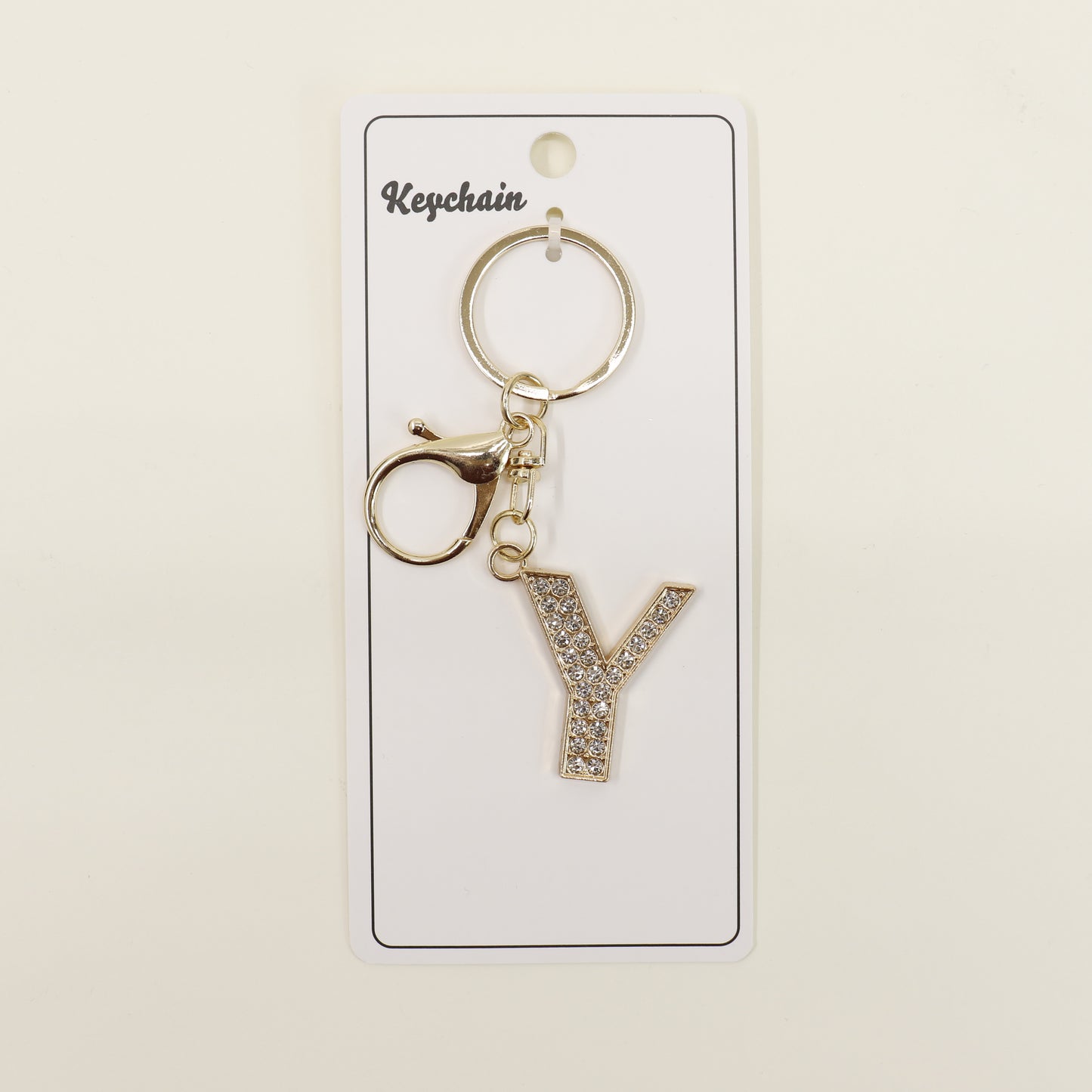 Rhinestone Alphabet Initial Letter Key Chain SS51011-32. (12PC)