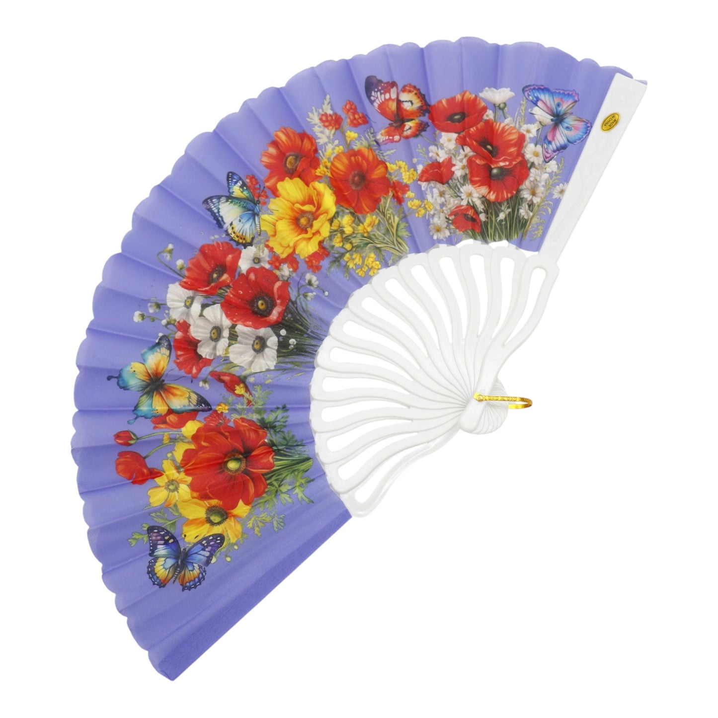 Butterfly Floral Handheld Folding Fan FN0445 (12PC)