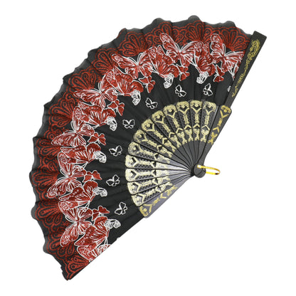 Butterfly Floral Glitter Handheld Folding Fan FNSZ09 (12PC)