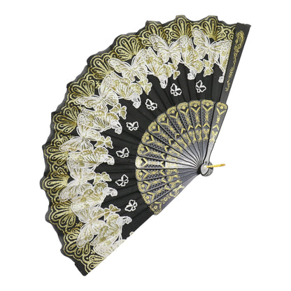 Butterfly Floral Glitter Handheld Folding Fan FNSZ09 (12PC)
