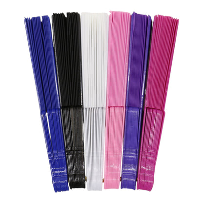 Solid Color Hand Held Folding Fan JF6323-1! (12PC)
