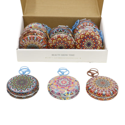 Mandala Round Mirror Key Chain JM6402-2 (12PC)