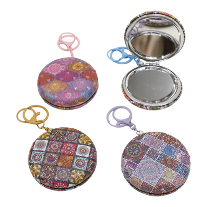 Mandala Round Mirror Key Chain JM6402- 10 (12PC)