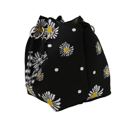 Daisy Pattern Cord Strap Knitted Tote  Bag SS51118-34 (3PC)