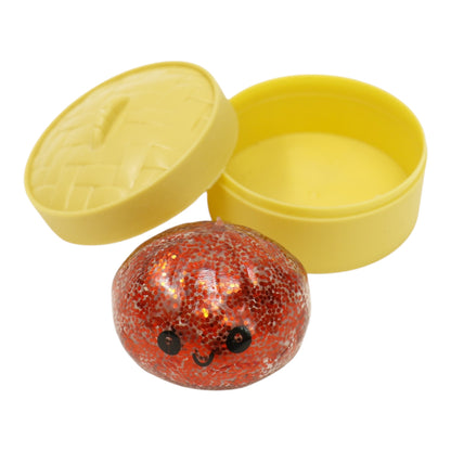 Mini Glitter Gel Bead Squishy Dumpling With Steamer SQ6606-3. (12PC)