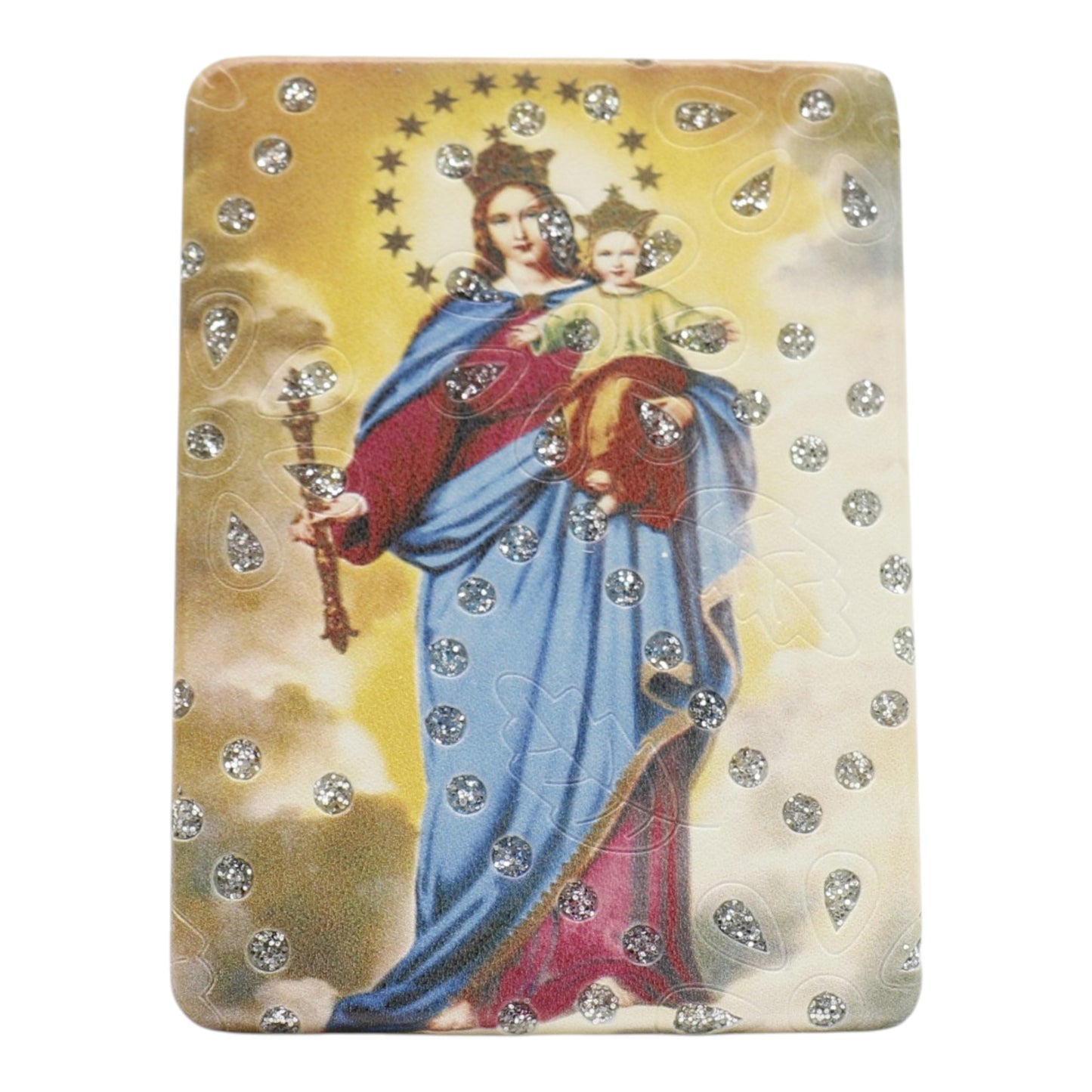 Religious Rectangular Glitter Compact Makeup Mirror JM6423-2 (12PC)